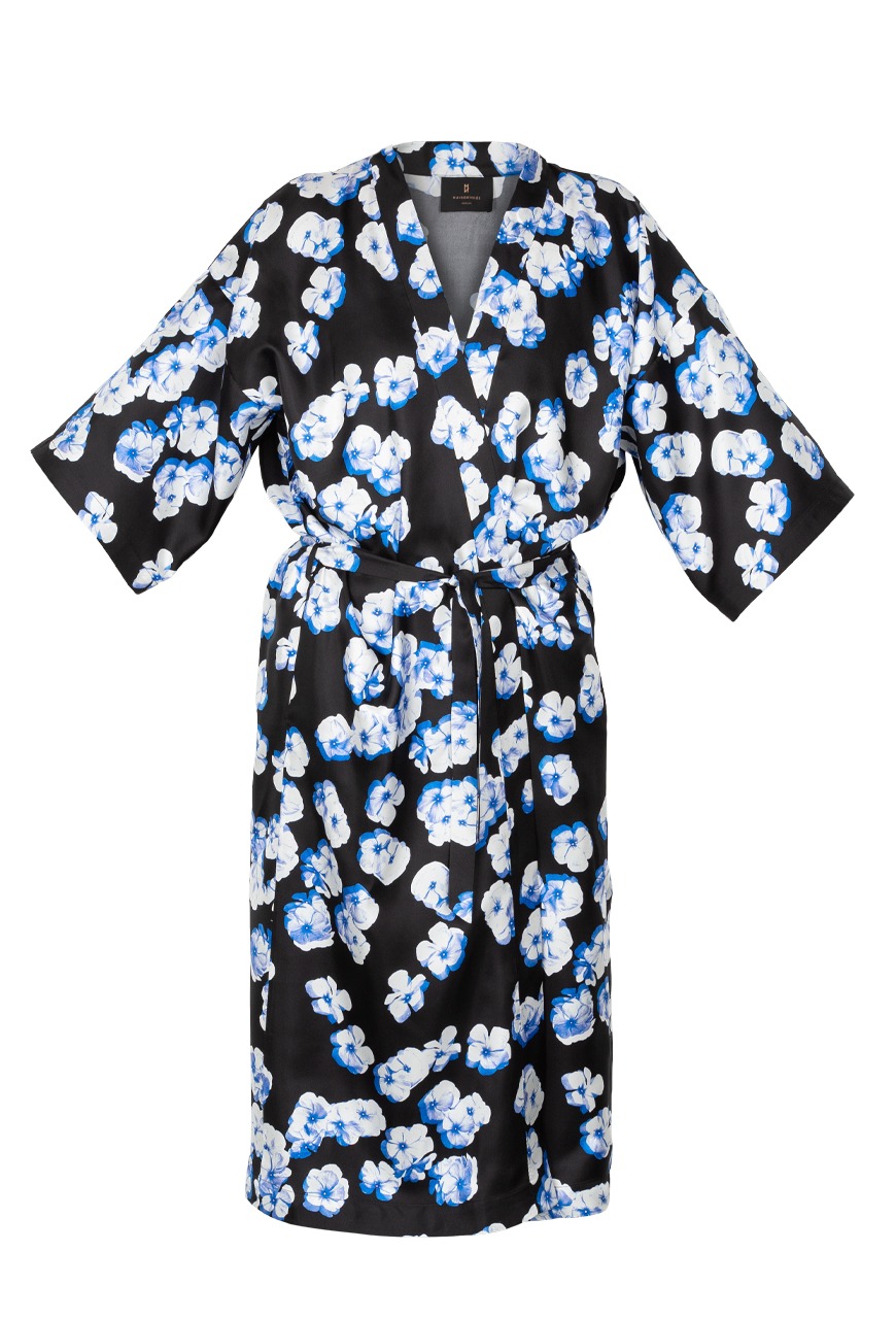 flower silk robe